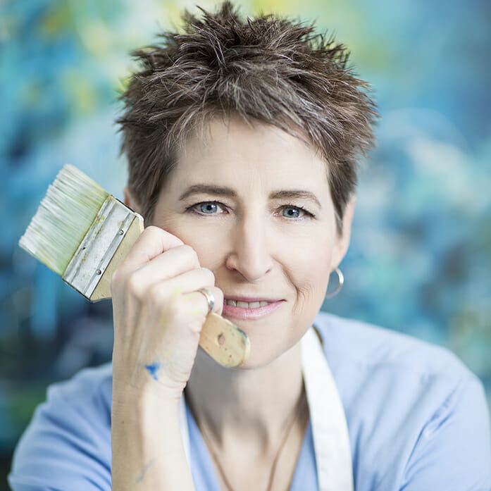 Lynette Melnyk リネット・メルニック原画 抽象画 ブルーアート